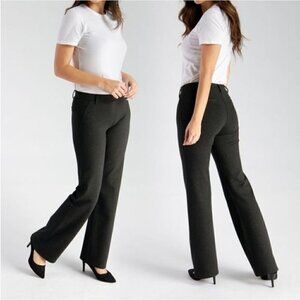 Betabrand Petite Dark Gray Boot Cut Classic Yoga Dress Pants SP